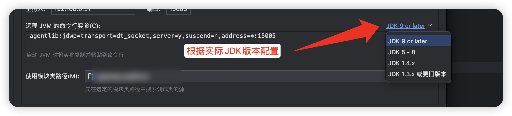根据JDK版本选择配置参数